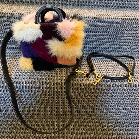 Coach Multicolor Patchwork Fur Shoulder Bag - Picture 14 of 14